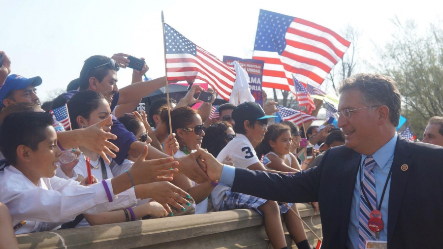Former congressman Joe Garcia at an immigration rally, 2014. Former congressman Joe Garcia at an immigration rally, 2014.